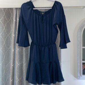 Vici Navy Blue Silky Women's Dress medium
butterfly wing 3/4 sleeve